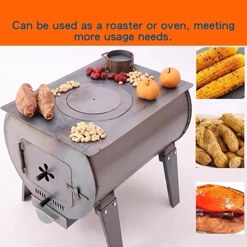 Portable  Stainless  Steel  Wood Burning  Stove Outdoor Hiking Camping Tours Windproof  Foldable High Heat Resistant  Camp Stove
