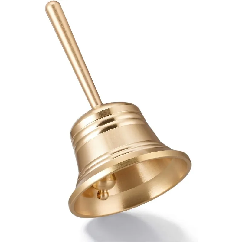 2.05IN Brass Hand Bell, Small Call Bell, Dinner Hand Bell, Suitable for Seniors Bedside, Games, Pet Training and More