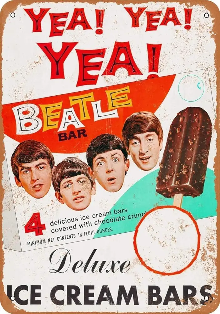 1965 The Beatles Ice Cream Bars Metal Tin Sign 8x12 inches sign