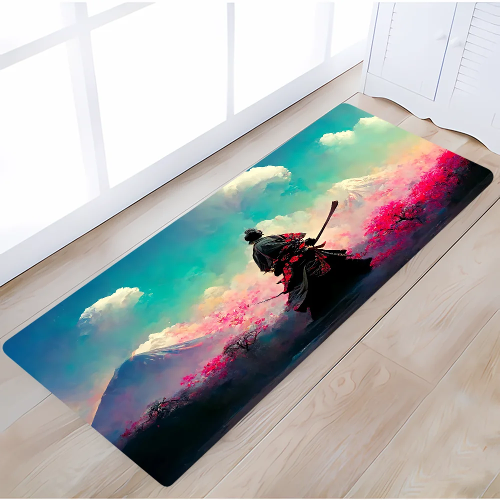 Custom Japanese Samurai Out Door Mat Entrance Outdoor Rug Things to the Room Decoration Items Bathroom Carpet for Kitchen Home