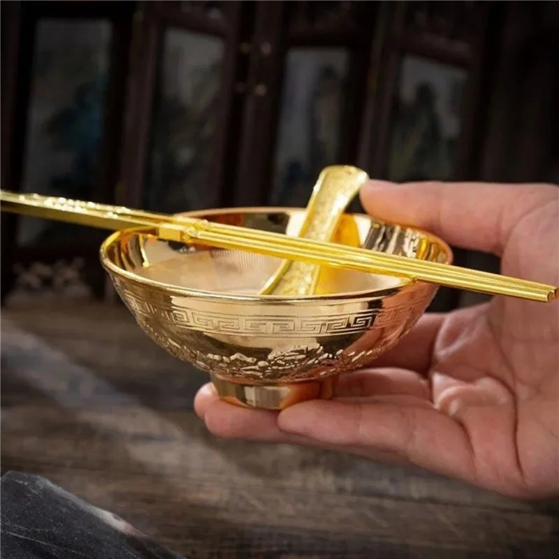 ABUN-5X Golden Bowl Three-Piece Set Every Year There Is More Than Printed Golden Bowl Souvenirs Pisces Momofuku