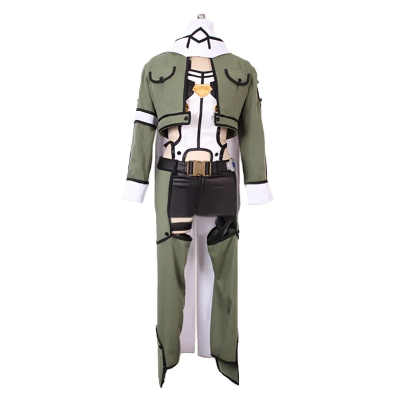 Gun Gale Online Asada Shino Cosplay Sword Art Online 2 Sinon Military Costume Sinonon Green White And Black Cos Set Women Men OI