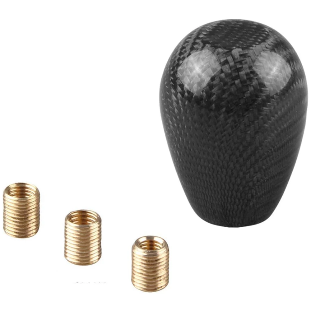 

Carbon Fiber Shift Knob with Adapters Black Oval Ball Stick Shifter Knobs Compatible with Infiniti Lexus Mazda Mitsubishi