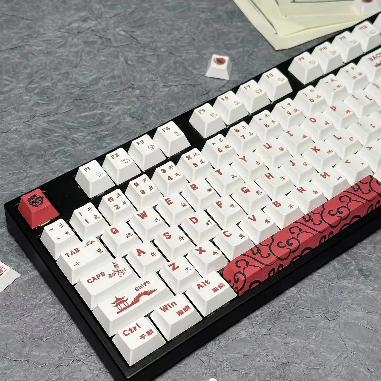 

Original factory height small full set, sublimation process PBT material keycap