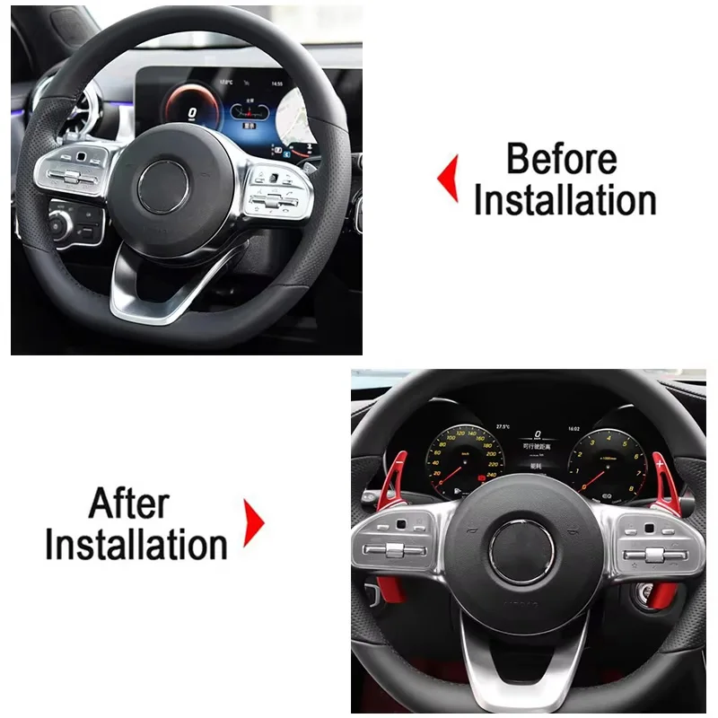 Lenkrad-Schaltwippen-Verlängerung für Mercedes-Benz A-Klasse W177 Limousine V177 B C E-Klasse W205 W246 W213 GLA – Detail 2