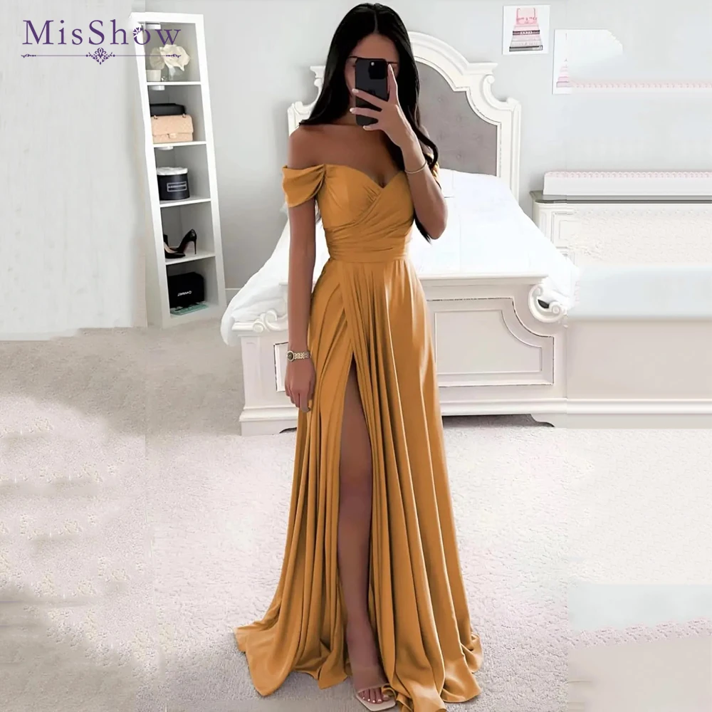 MisShow Bridesmaid Dresses Elegant Off-Shoulder Gowns Formal Occasion Birthday Dress for Women Luxury 2024 Wedding Gust Dress