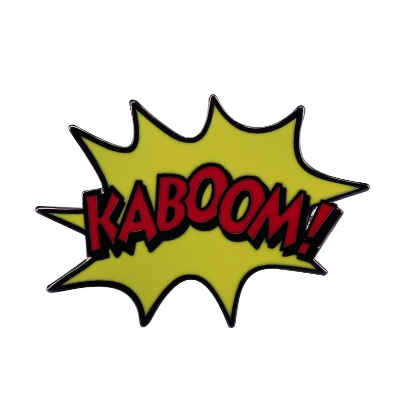 Kaboom brooch cartoon comic explosion cool logo badge