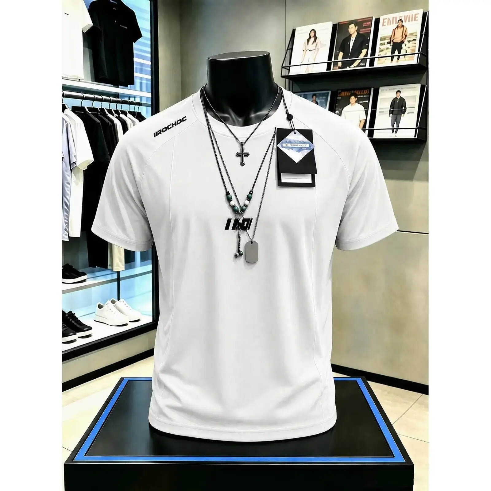 Trendy brand lapel short sleeved T-shirt for men, summer trendy brand super popular loose fitting white shirt