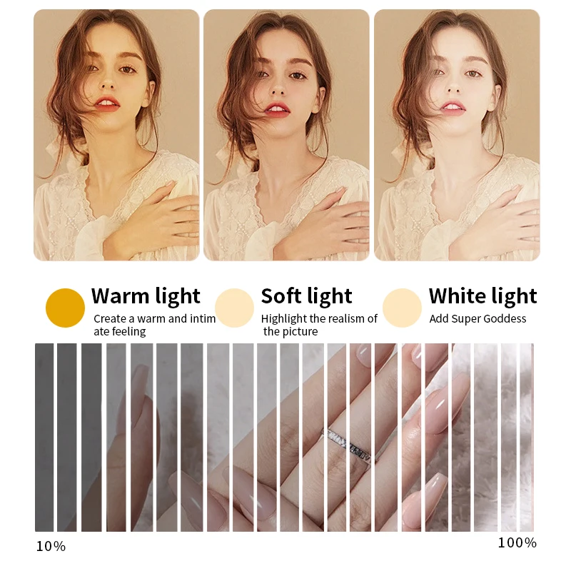 Half Moon LED For Nail Eyelash Extension Foldable Dimming Warm/White Reading Beauty Desk Lamp Tattoo Manicure Nail Phone Clip Li