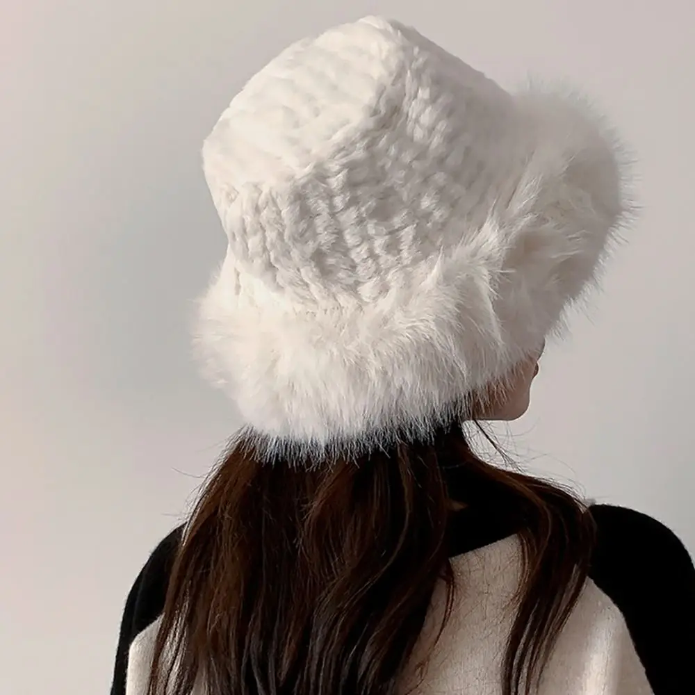 Faux fur hat Mongolia bag shape bowler warm hat autumn and winter fashion wool-like thick Women Winter Hat 2024 new