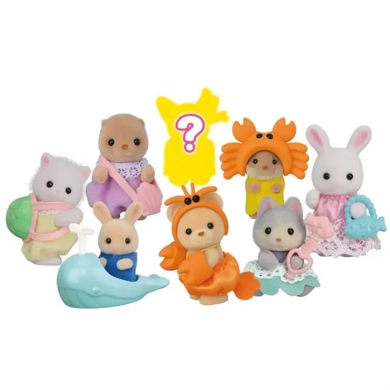 Sylvanian familles Anime fille figurines bébé série Figure ensemble de meubles Pvc sac aveugle pochette poupée Collection ornements cadeaux jouets