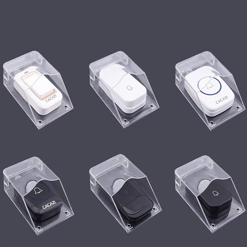 1PCS Transparent Waterproof Plastic Cover for Wireless Doorbell Door Bell Ring Chime Button Outdoor Doorbell Cover