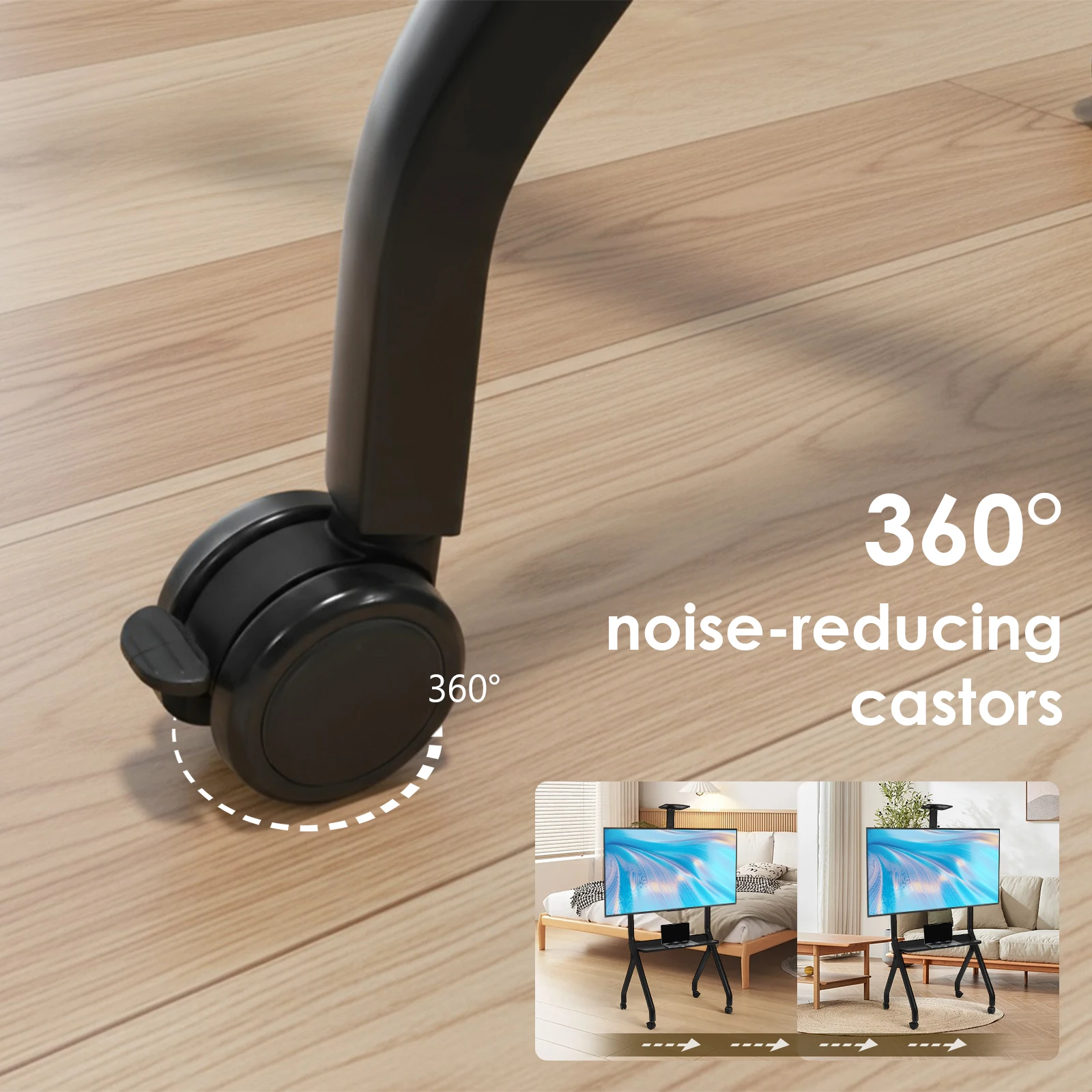 

Mobile Stand Fits 42-75inch Screens with 360° Rotating Wheels Interactive Whiteboard Stand Display Screen Trolley Holds 300LBS