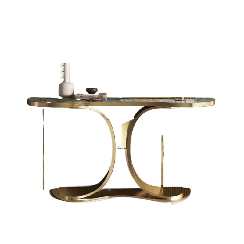 Rock slab entrance table Villa model room Entry do or Entry aisle corridor foyer decorative strip tab le
