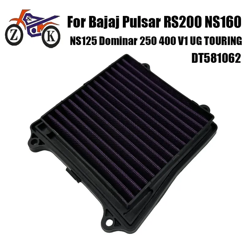 1 Uds. Filtro de aire de alto flujo para motocicleta BAJAJ Pulsar RS200 NS160 NS125 Dominar 250 400 V1 UG TOURING piezas de motocicleta DT581062