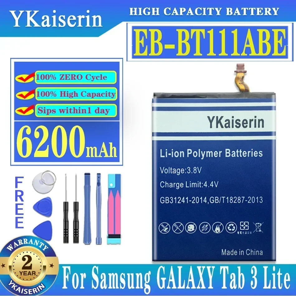 Tablet Battery For Samsung Galaxy T115 T116 EB-BT111ABE 6200mAh For Samsung Tab 3 Lite 7.0