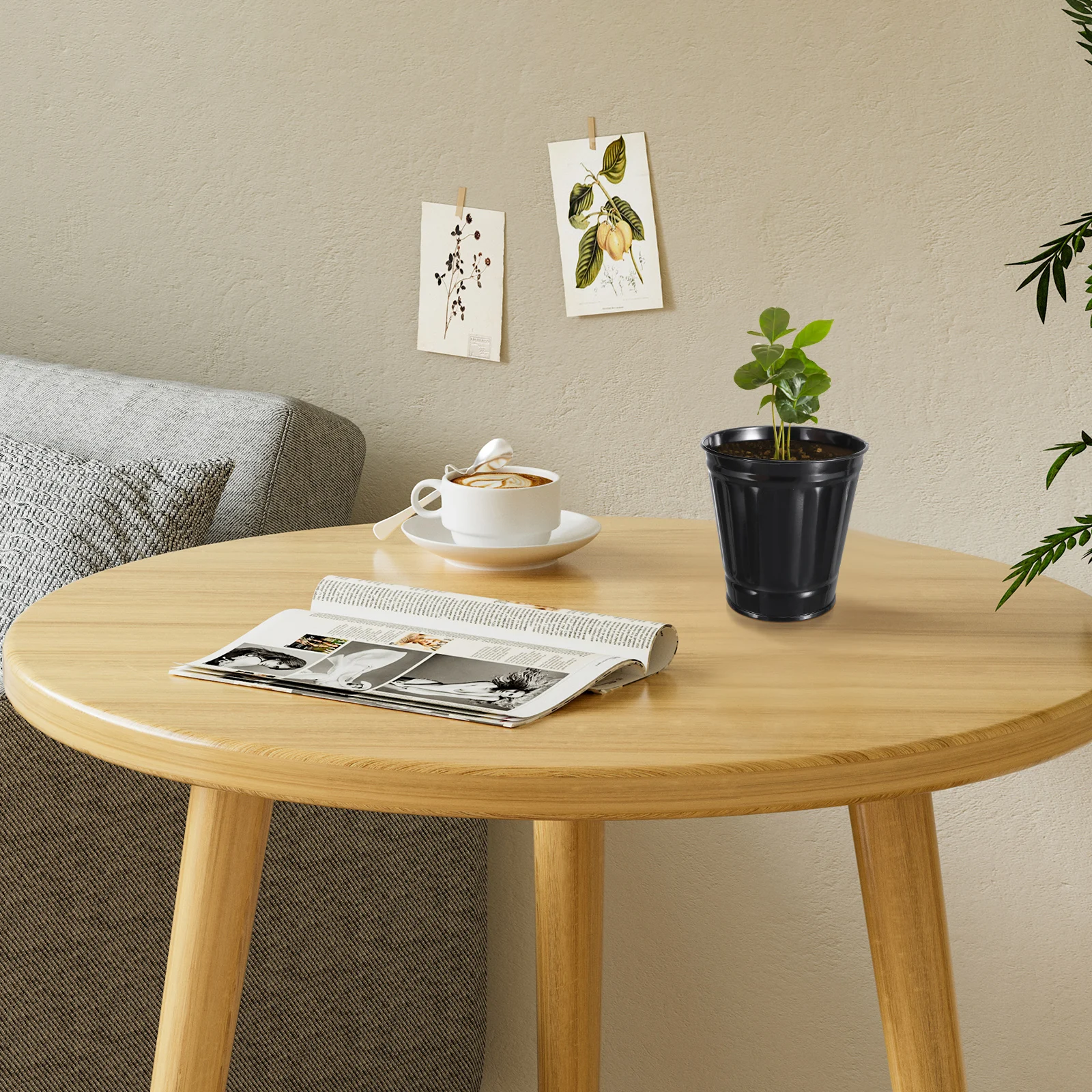 

Lidged Trash Can Slim Small Trashcan Flower for Desk Cute with Lidded Garbage Pail