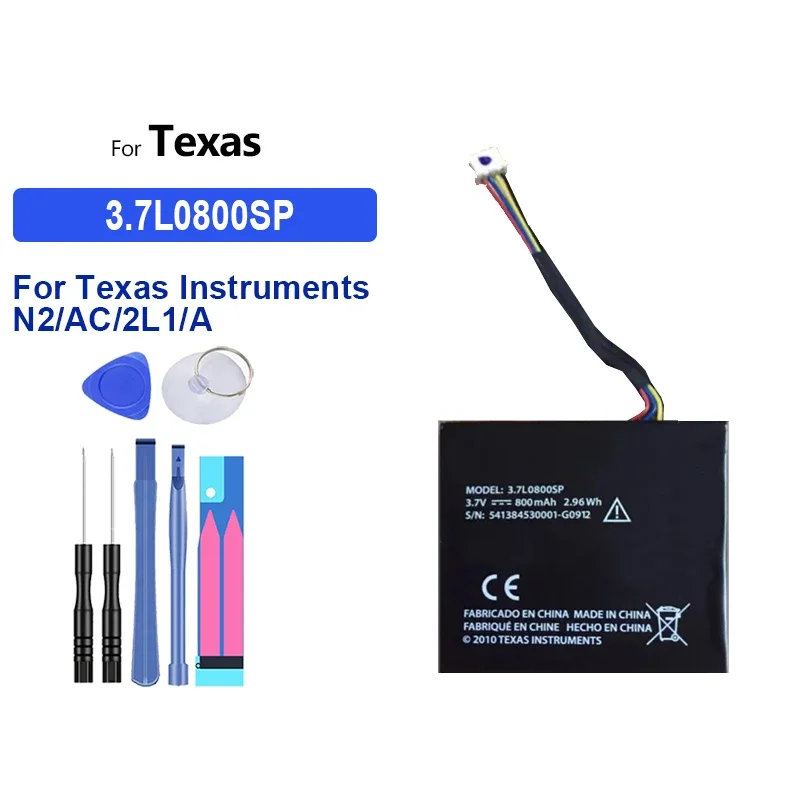 800mah Replacement Battery 3.7L0800SP For Texas Instruments N2/AC/2L1/A for TI-Nspire CX CAS 541384530001-G0912 Series