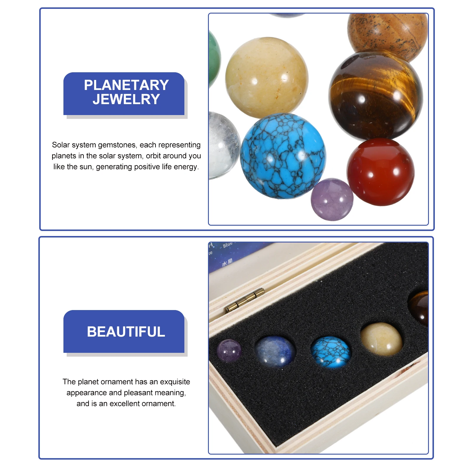 

1 Set Mineral Nine Planets Adorn Desktop Planet Ornaments Solar System Decor Home Office Gift Round Planet Stone Health Ornament