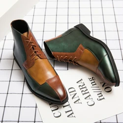 Bottes de neige en cuir faites à la main pour hommes, chaussures provoqué pour hommes, chaussures décontractées, marque de luxe, designer, automne, hiver, grande taille 38 ~ 48