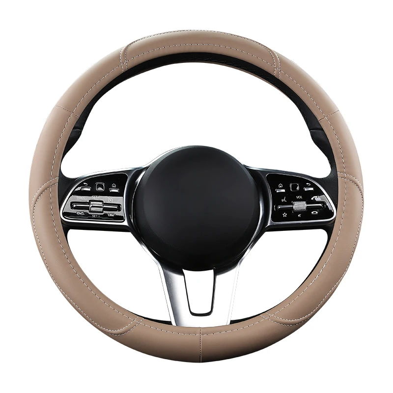 Motoptes coprivolante in pelle antiscivolo per auto coprivolante universale per auto coprivolante stile moda 38cm rosa