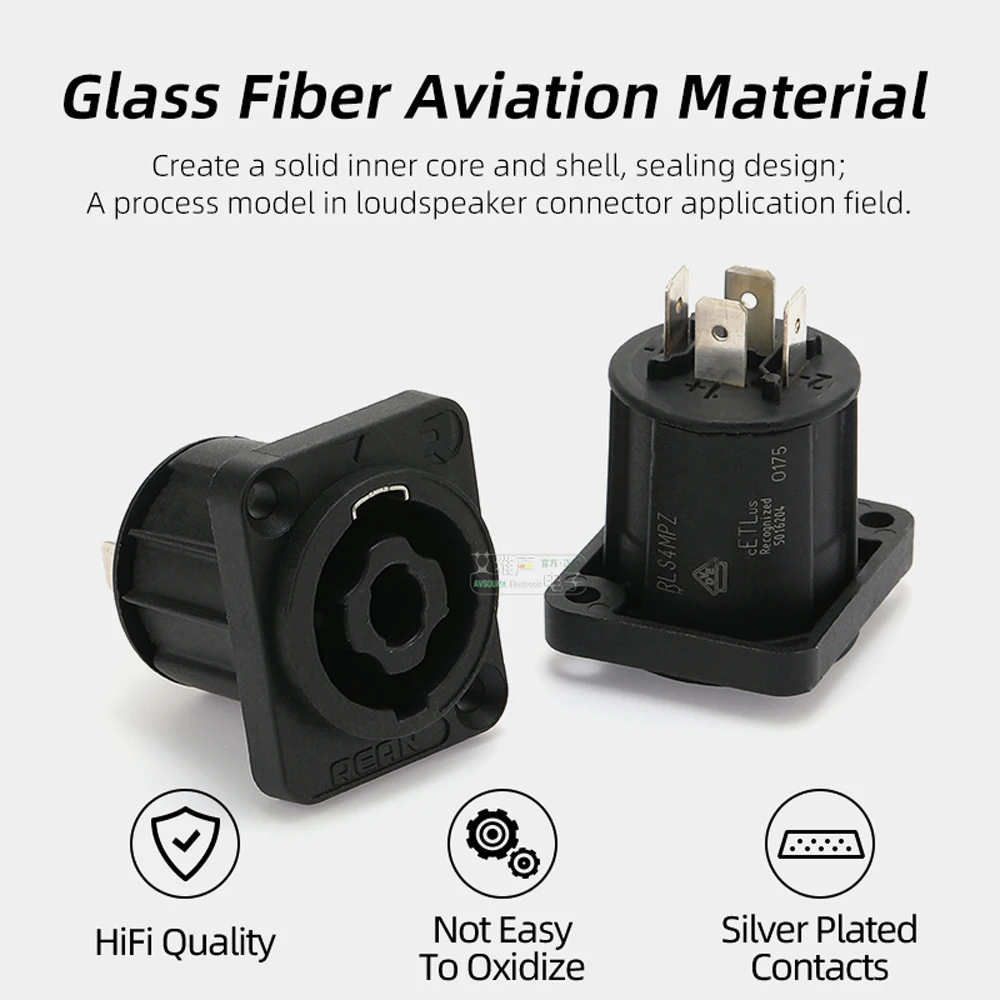 NEUTRIK's REAN في القطب موصل مكبر الصوت المكونات ، مكبر للصوت ، وعاء مكبر الصوت ، 3 16 "علامات التبويب المسطحة الاتصال ، 1 5 10 20 50