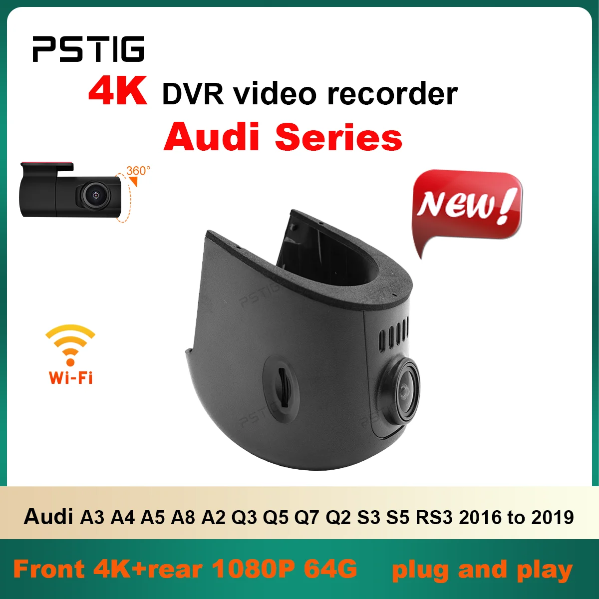 

Customized 4K HD 2160P Dash Cam For Audi A3 A4 A5 A8 A2 Q3 Q5 Q7 Q2 S3 S5 RS3 TT 2016-2019 WIFI Car Dvr Dashcam APP Control