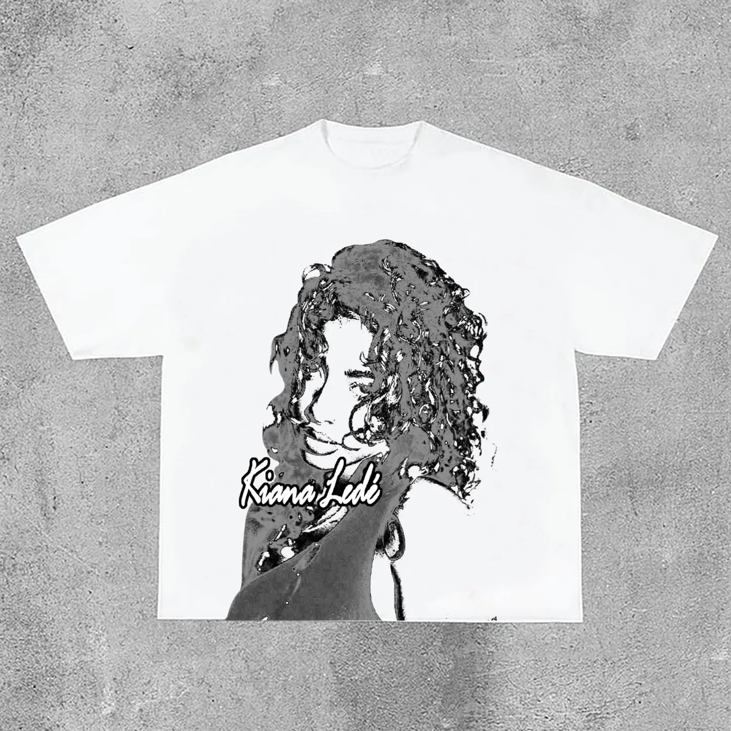 

Summer Y2K Kiana Ledé Portrait Print Graphic Print T-Shirt Street Style Cotton Short Sleeve Tops Retro Men Women Daily Wear