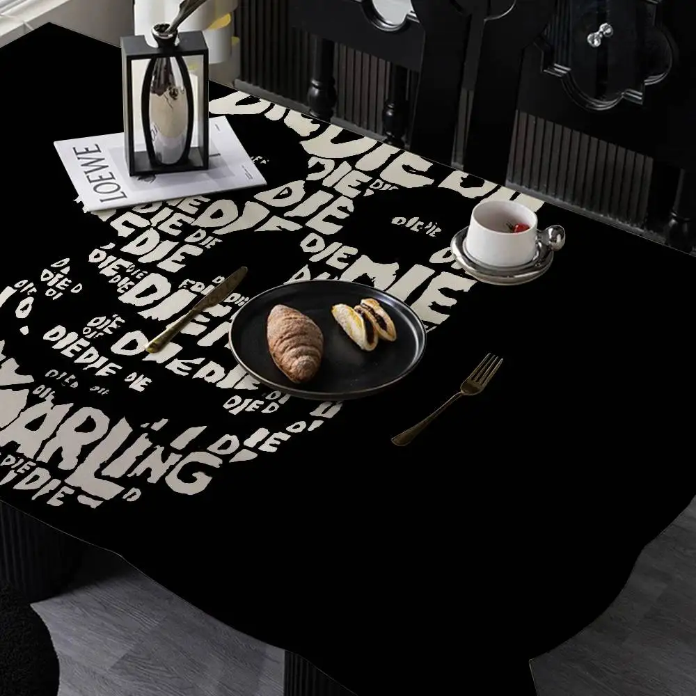 Die Die My Darling Misfits Table Cloth Polyester Print Waterproof Oilproof Rectangular Party Table Cover Tablecloth Picnic Mat