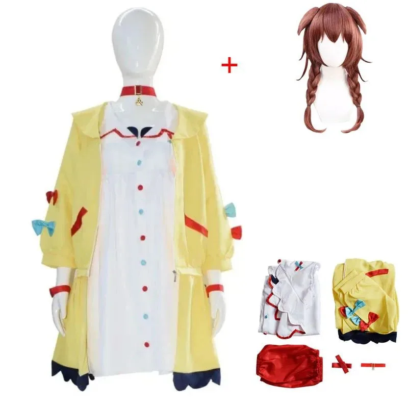 

VTuber Inugami Korone Косплей Костюм Хвост Парик Женская Милая Униформа Аксессуары Хэллоуин Карнавальная Вечеринка Наряды s; 8'g, 4.e;9'o;7p