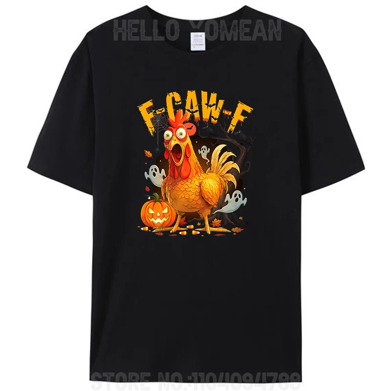 هالوين الفكاهة الديك في حالة سكر الدجاج الديك شرب البيرة ميمي F-Caw-F الرجال 100% القطن تي شيرت Fcawf تيز
