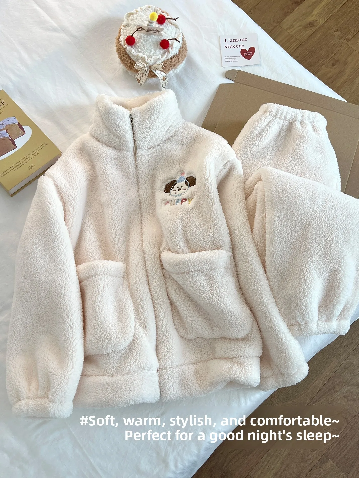 vetements-de-nuit-en-peluche-epaisse-et-longue-col-montant-fermeture-eclair-vetements-d'interieur-chauds-vetements-d'exterieur-pour-femmes-decontractes-automne-hiver-fete-a-la-maison-chien