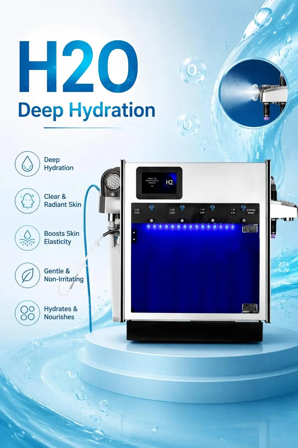 Hydro Facial Machine Salon Deep Pore Cleansing Skin Hydrating & Skin Smoothing Beauty Care Equipment