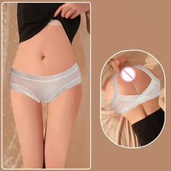 Sexy Lingerie Women Panties Open Crotch Passion Temptation Lace Flirting T-Pants