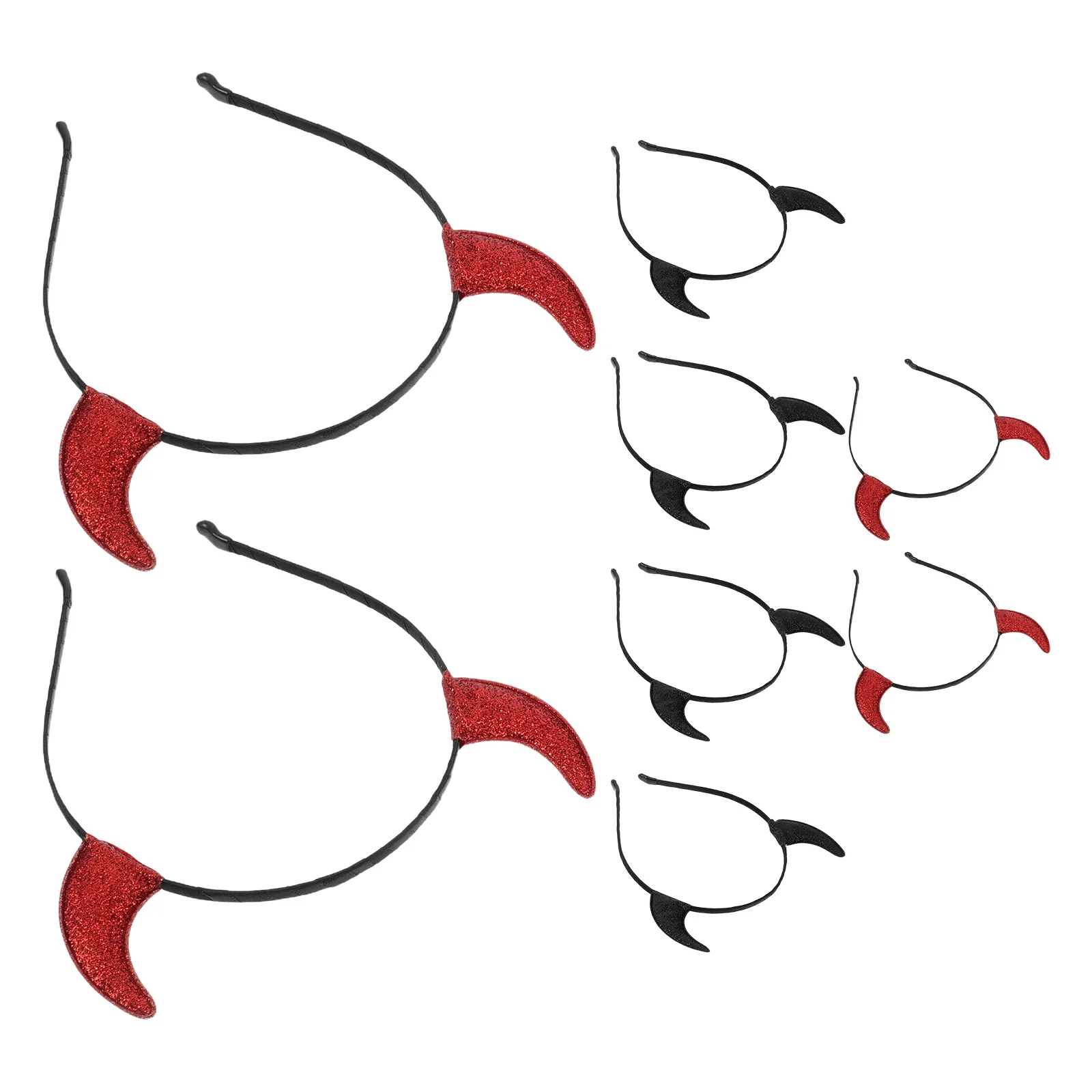 

8Pcs Halloween Devil Horns Headband Glitter Demon Ears Hair Hoop Cosplay Fancy Dress Accessories Devil Horns Headband