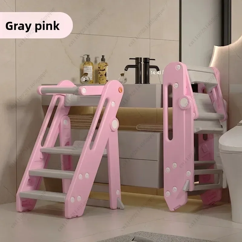 OYLP Foldable Practical Washbasin Step Stool, Small Ascending Footstool, Adjustable Hand Washing Staircase