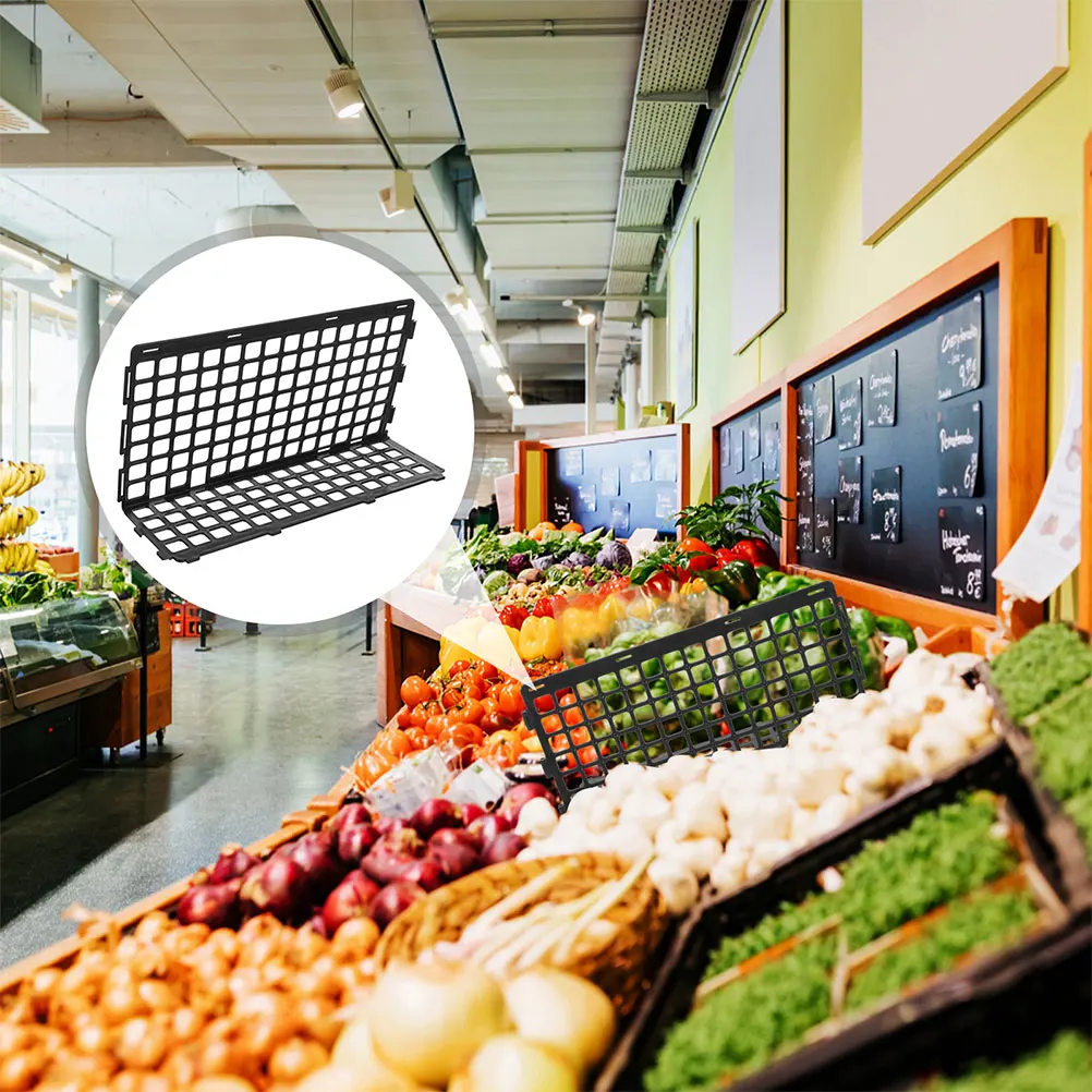 

2pcs Fresh Food Guardrail Fruit Baffle Divider Vegetable Separator Retail Shelf Organizer Wire Display Guard Shelf Enhancer