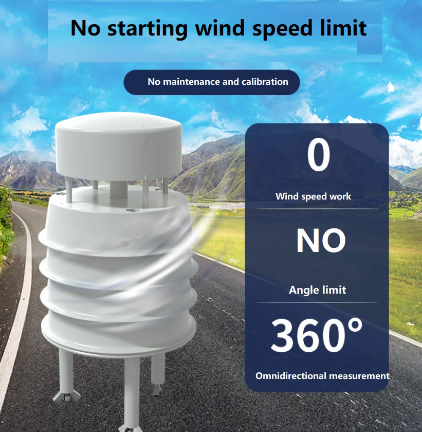 

WiFi/4G/LoRa Ultrasonic Weather Station Sensor | RS485 Modbus Wind Speed/Direction/Rainfall Output