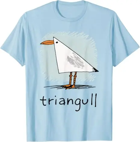 Triangull Dreieck Möwe Vogel Wortspiel Lustiges Strand-T-Shirt Y2k Vogelkunst Grafik-Bekleidung Weiche Baumwolle Kurzarm-T-Shirts Neuheit – Detail 18
