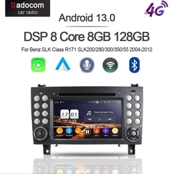Android 14.0 car radio 8GB RAM 256G 8Core Car DVD Player For Benz SLK Class R171 SLK200/280/300/350/55 2004-2012 RADIO PX6 2 din
