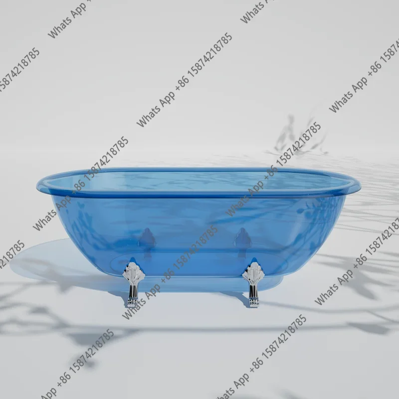 

PC Hotel Home Homestay Photography Crystal Jar Independent Tiger Feet Outdoor Movable Transparent Bathtub