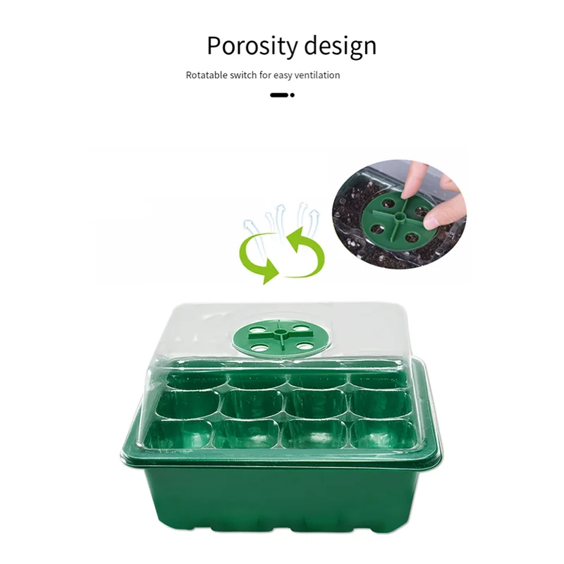 A56X Seedling Tray, Cell Humidity Adjustable Seed Starting Kit With Dome And Base, Greenhouse Germination Growth Tray