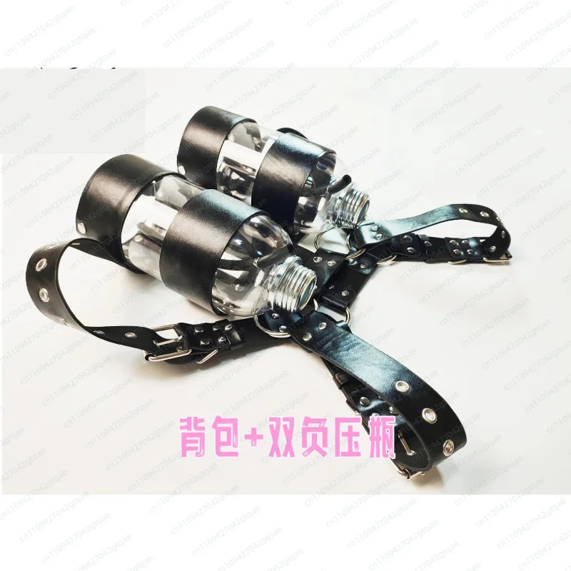 Dual Bottle Respirator Backpack Negative Pressure Air Supply System Gas Mask Breathing Accessory Cosplay Costume Prop