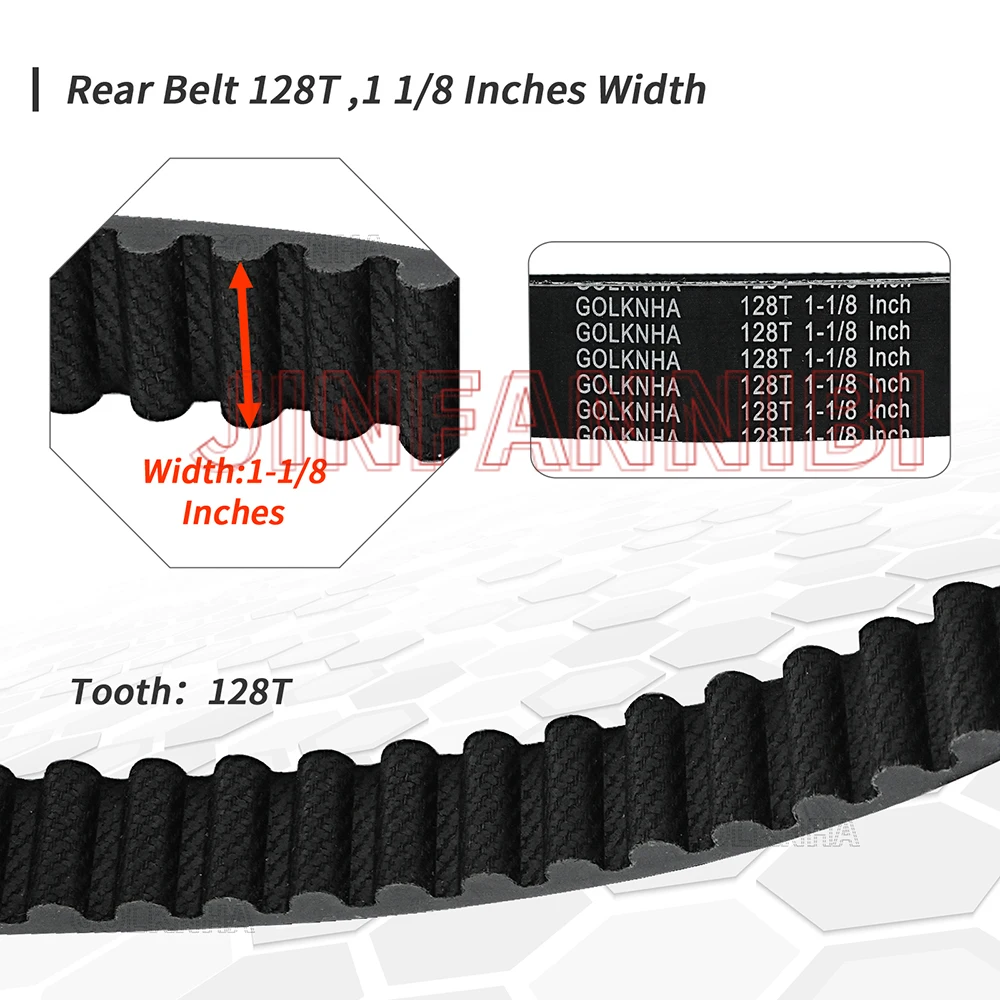 Drive Belt Replace 40022-91 For Harley-Davidson 1991-2003 Sportster Series all models, 128T, 1 1/8 Inch Width