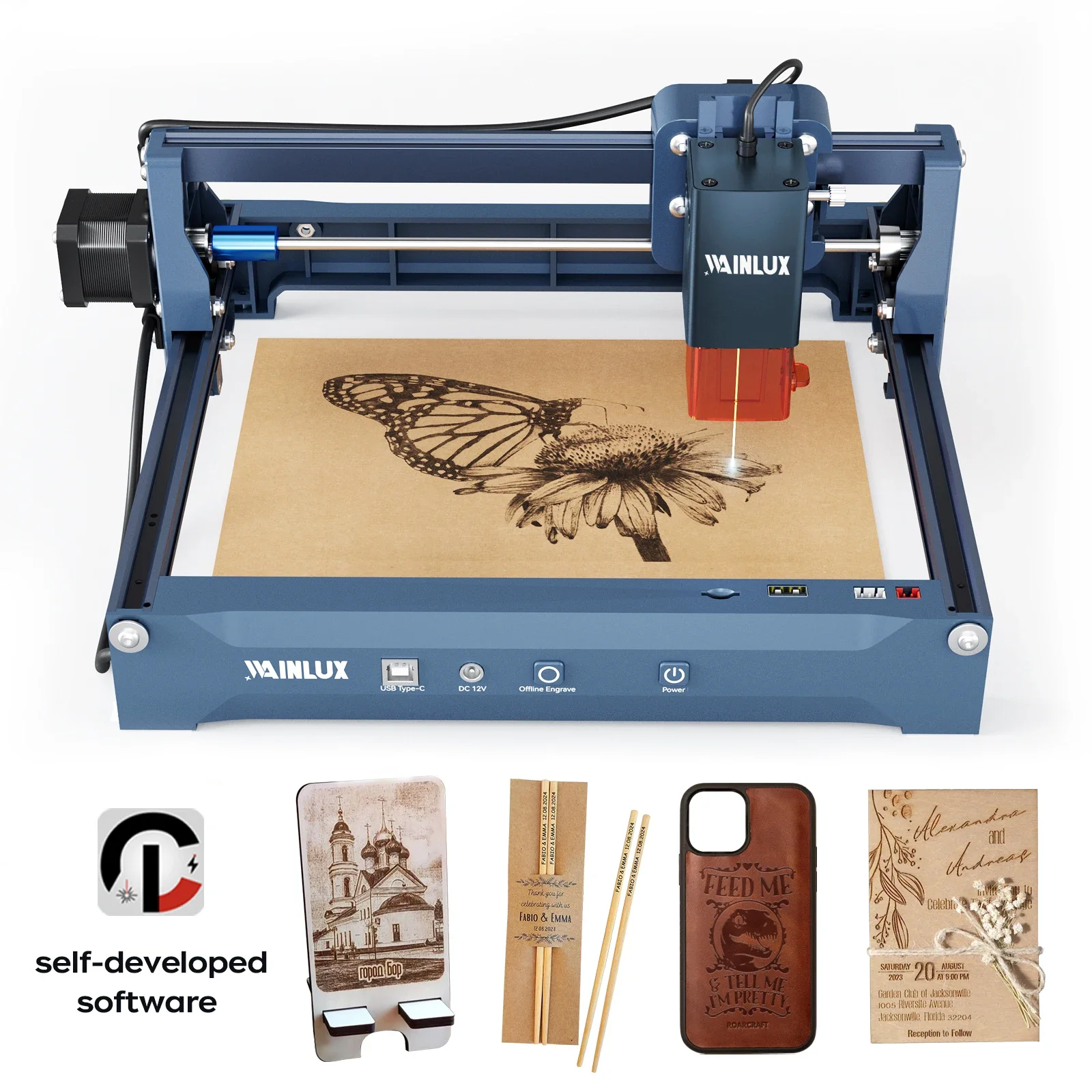 

WAINLUX X2 3W Laser Engraver Machine 150 x 200mm Engraving Area High Accuracy Class1 Laser Carving For Wood Leather Paper Glass