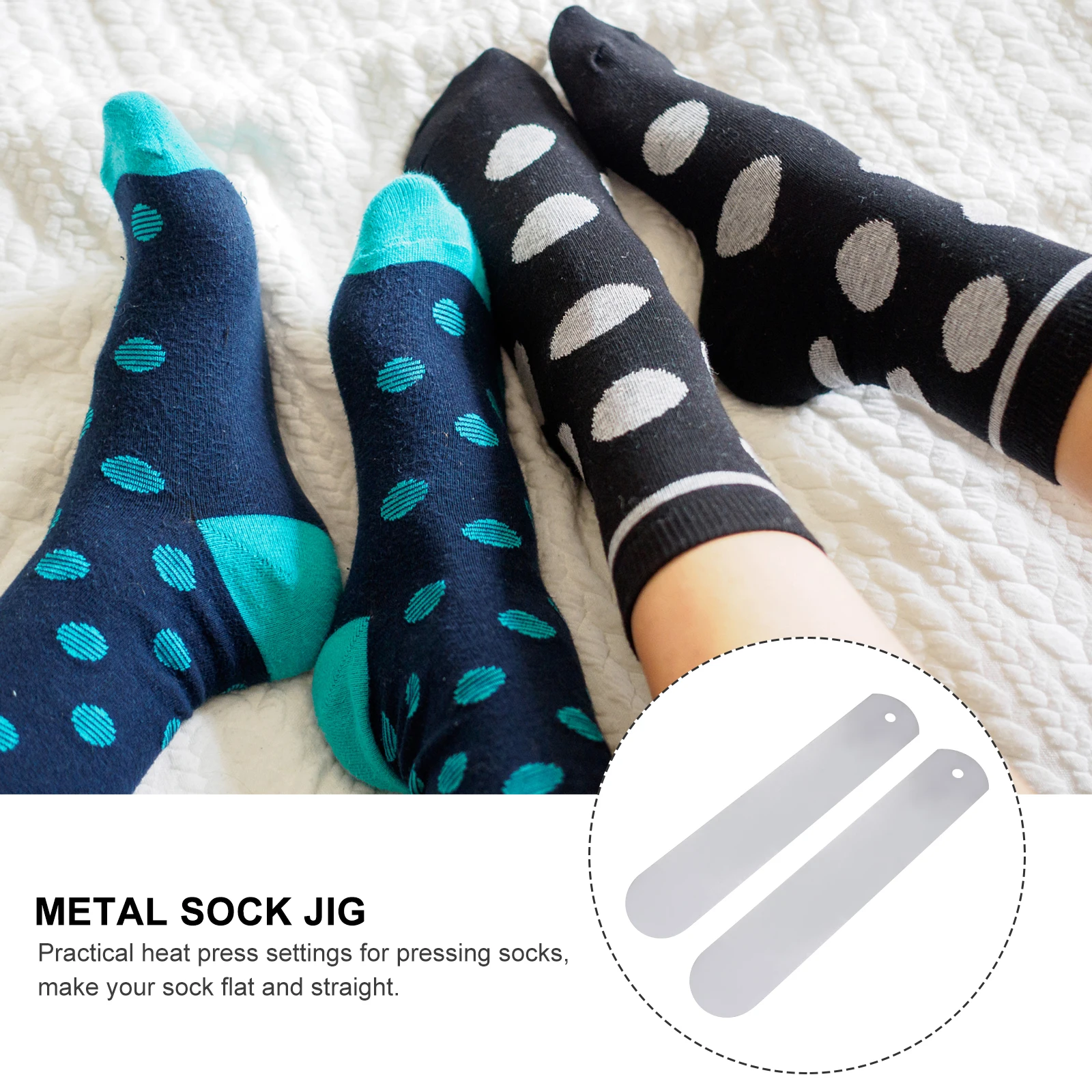 

2pcs Socks Shaping Board Metal Jigs for Pressing Sock Setting Tool Heated Blank Sublimation Sock Tool Storage
