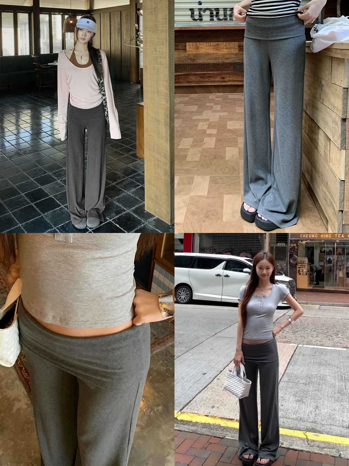 

Grey Wide Leg Casual Pants Women's Loose Fit Spring 2026 New Style High Waist Straight Tube Trousers Comfortable Cotton Blend
