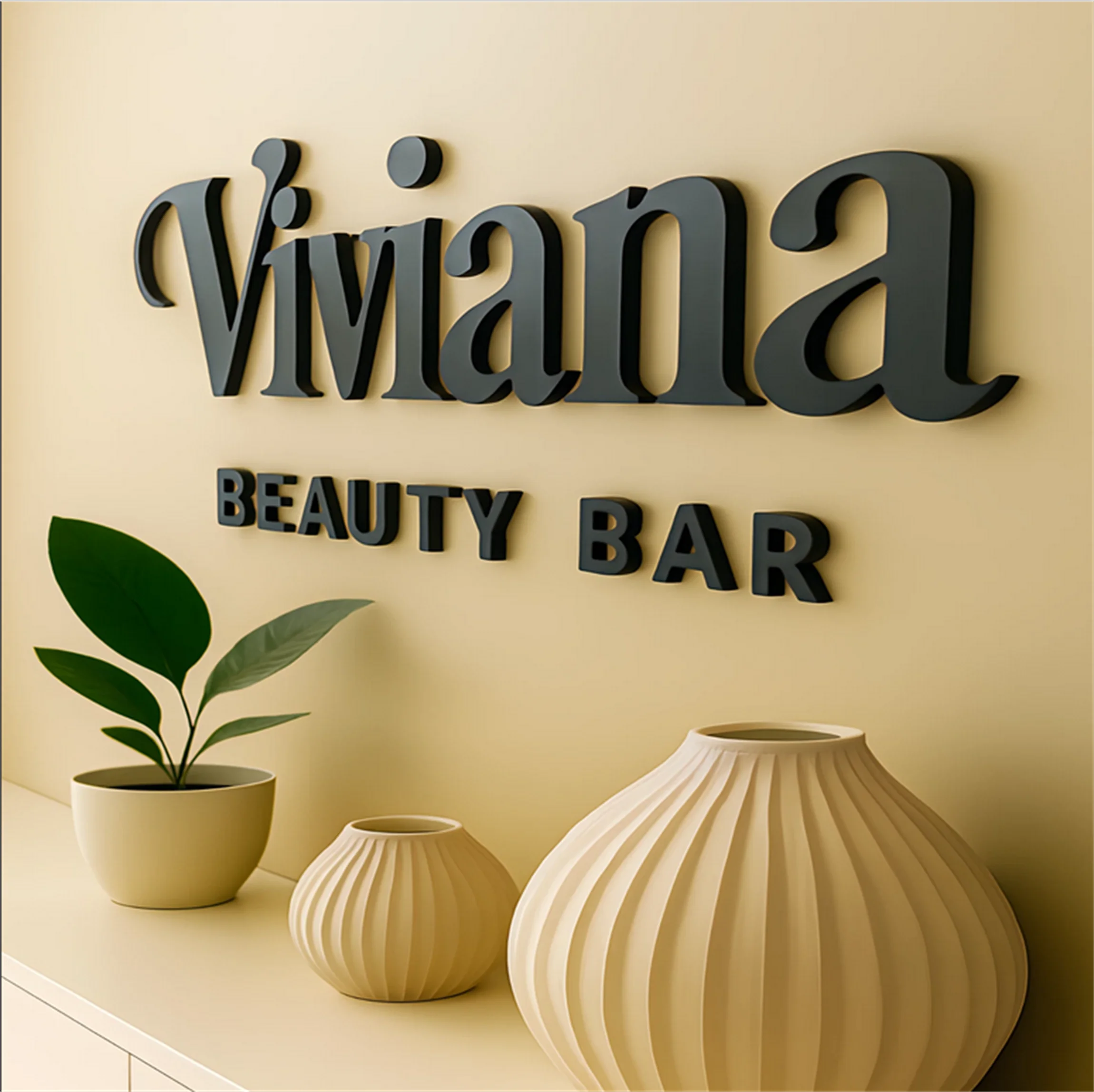 Custom 3D Acrylic Beauty Salon Wall Sign Business Logo Shop Office Wall Logo