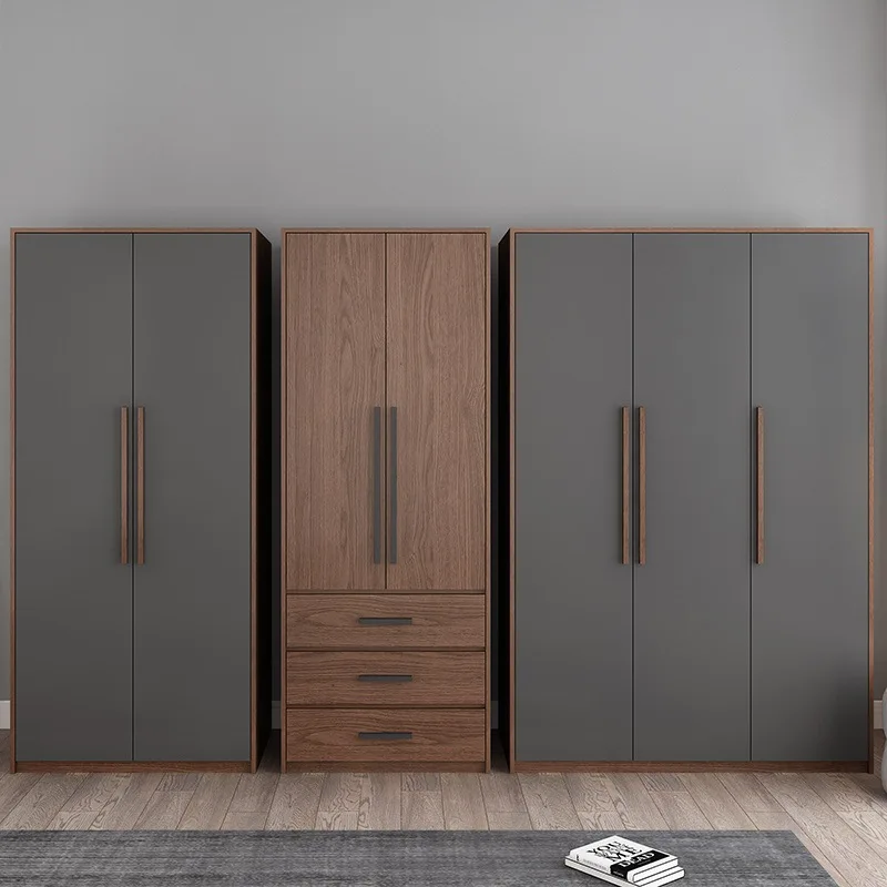 

Solid wood wardrobe household bedroom modern simple and e****mical assembly five-door solid wood panel master bedroom cabinet