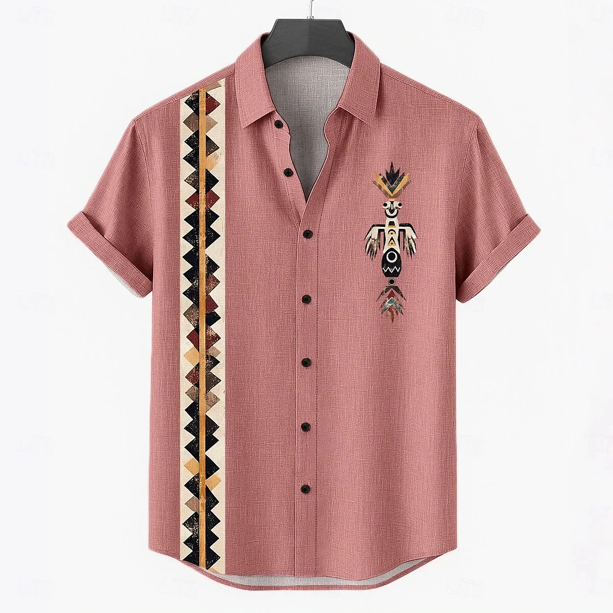 Men's Ethnic Retro 3D Print Fashion Shirt Hawaiian Shirt Short Sleeve Street Line Button Party Men's Vacation Beach Shirt